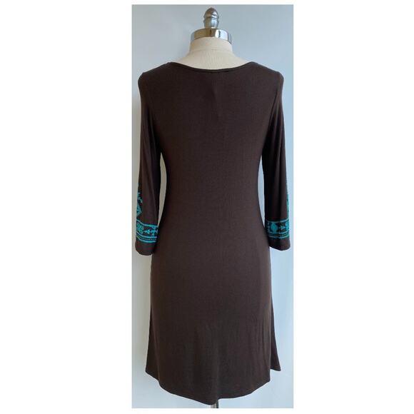 ⭐️NWT COURAGE B DRESS STRETCH SHEATH PRINTED TURQUOISE XL - Picture 2 of 10